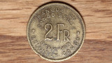 Congo belgian - moneda coloniala istorica - 2 franci / francs 1947 - elefant !, Africa