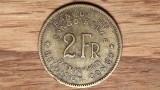 R08 Congo belgian - moneda coloniala istorica - 2 franci / francs 1947 - elefant !, Africa