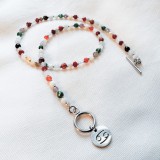 Colier la baza gatului argintiu cu cristale - zodia Rac