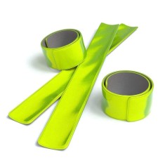 Set 2 benzi reflectorizante verzi reutilizabile pentru brat si echipamente, auto-fixare rapida, 40x3 cm, rezistente la ploaie