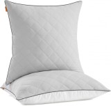 Cumpara ieftin Set de 2 perne vara iarna reversibila Songmics Gri 80x80x18 cm (Polyester 100%)