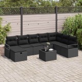 Cumpara ieftin Set de canapele pentru grădină 8 pcs Negru Rattan poli