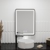 Oglinda LED Rectangulara 90x75cm Edge LUMINOUS Touch Sistem Dezaburire, Rama Neagra ModernLight Concept, Korman
