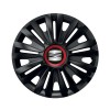 Set 4 capace roti Negre Cu Inel Rosu Royal R15 pentru gama auto Seat, Autohelix MSA