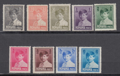 ROMANIA 1928 LP 77 REGELE MIHAI I (REGENTA) UZUALE SERIE MNH foto