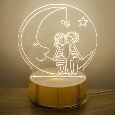 Lampa de Veghe 3D Baiat Fata cu USB foto