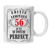 Cana alba personalizata &quot;editie limitata&quot;, 56 ani, INOVATIX&reg;. 330ml