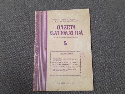 GAZETA MATEMATICA NR 5/1976 foto
