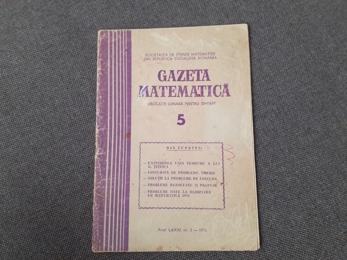 GAZETA MATEMATICA NR 5/1976