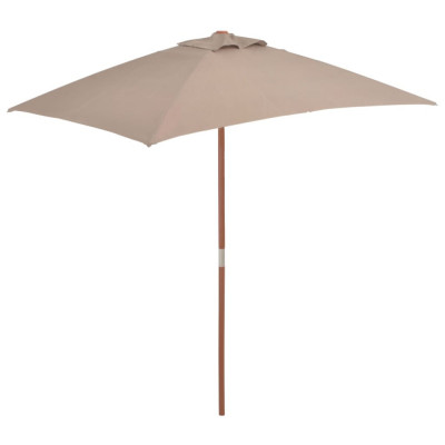 Umbrelă de soare, exterior, st&amp;acirc;lp lemn, 150x200 cm, gri taupe foto