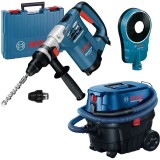 Bosch GBH 4-32 DFR + GDE 162 + GAS 12-25 PL - Rotopercutor SDS-Plus 900 W 4.2 J mandrina interschimbabila valiza plastic + Adaptor aspirare scule elec