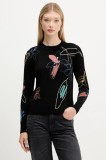 Desigual pulover ARTY culoarea negru, light, 25WWJF33