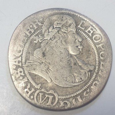 Austria 6 kreuzer 1673 argint Leopold l foto