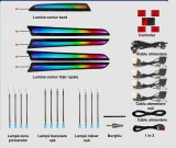 Lumini ambientale dedicate Audi Q5 8R 2008-2017, RGB Acrilice 18 in 1 Dinamice cu efect symphony, Control din Aplicatie Bluetooth Buton