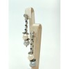 Cercei Waterfall lungi cu perle cultura albe gri, argint 925 placat rodiu, zirconiu, 5cm, handmade Italia