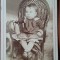 Fotografie tip CDV, baietel pe scaun, perioada interbelica