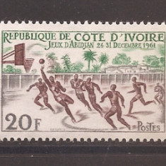 Coasta de Fildes 1961 - Jocurile de la Abidjan, serie + PA, 4 poze, MNH