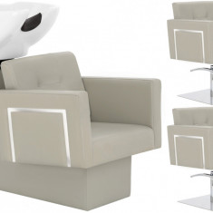 Stella Set de spălătorie pentru salonul de coafură și 2x scaun de coafor hidraulic rotativ ceramică