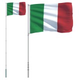 Cumpara ieftin Steag Italia si stalp din aluminiu, 5,55 m
