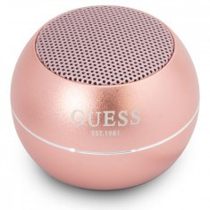 Boxa portabila Guess Mini Bluetooth Speaker, 3W, Autonomie 4 ore, Roz