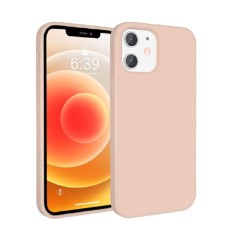 Husa silicon antisoc cu microfibra in interior Iphone 12 Mini , Roz