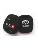 Husa cheie auto din silicon pentru Toyota cu 2 butoane + 1 buton de panica Negru