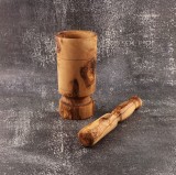 Cumpara ieftin Mojar cu Pistil Tradizan Podgor, Lemn de Măslin, Ustensile Bucatarie, Artizanal, Zdrobit Condimente, Design Unic