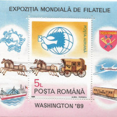 Colita Expozitia Mondiala de Filatelie "World Stamp Expo '89", 1989 - NEOBLIT.