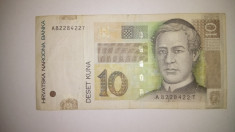 Bancnota 10 Kuna, Croatia, 2012 foto