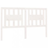 Tablie de pat, alb, 126x4x100 cm, lemn masiv de pin