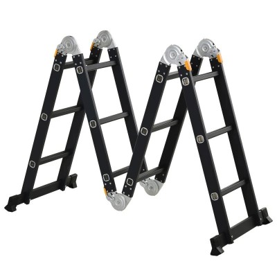 Scara aluminiu, multifunctionala, 4 tronsoane, 3 trepte, max 150 kg, 1.03-3.7 m foto