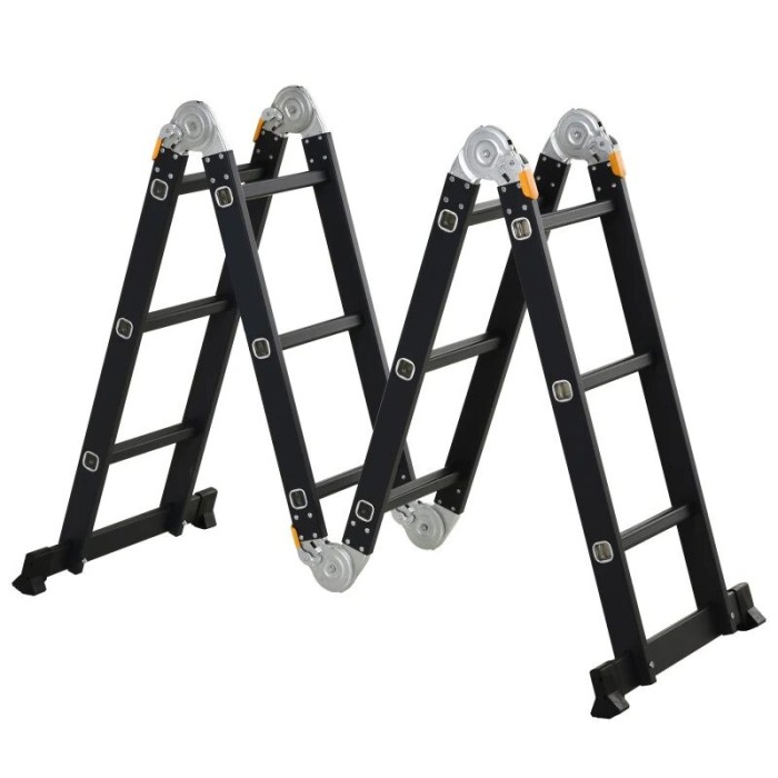 Scara aluminiu, multifunctionala, 4 tronsoane, 3 trepte, max 150 kg, 1.03-3.7 m