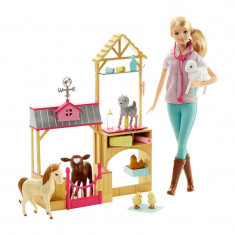 Set ferma cu papusa Barbie veterinar, multicolor foto