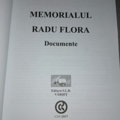 Memorialul Radu Flora. documente (Banat, folclor, istorie, traditii) Varset 2014