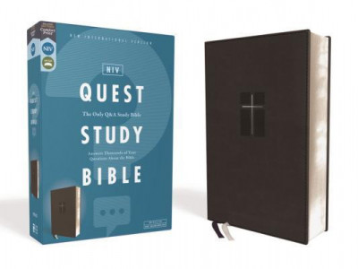 Niv, Quest Study Bible, Leathersoft, Black, Comfort Print: The Only Q and A Study Bible foto