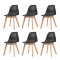 Gossi scaune de bucatarie, 6 buc., negru, plastic