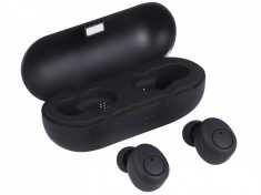 Casti Bluetooth Fara Fir cu Microfon HMP 12E05 AIRBUDS, Negru, Trevi foto