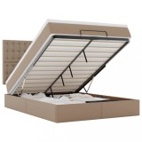 Cumpara ieftin Cadru de pat otoman cu saltea Cappucino piele artificiala