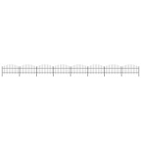 VidaXL Gard de grădină cu v&acirc;rf suliță, negru, (0,75-1)x13,6 m, oțel
