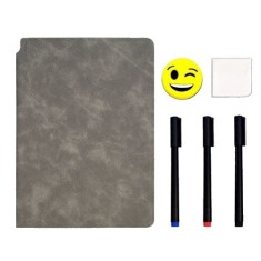 Set agenda a5 reutilizabila cu pagini tip tabla, agenda pagini albe cu stergere uscata, 3 markere, 1 burete &Egrave;i 1 laveta de sters, portabila, 24 x 16.