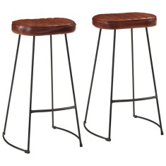 vidaXL Scaune de bar Gavin, 2 buc., maro &icirc;nchis, 44x37,5x78 cm