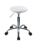 Scaun laborator Berna, PVC, Cadru cromat, Inaltime reglabila, 80 kg