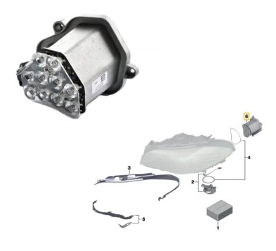 Modul LED BMW Seria 5 (F10/F11), 12.2009-06.2013, partea stanga, pentru semnalizare fata; LED, foto