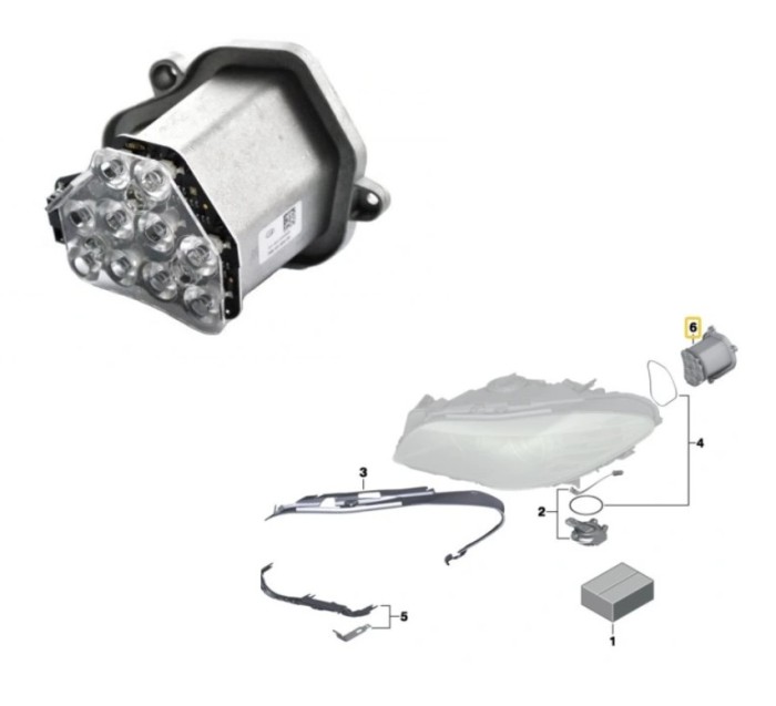 Modul LED BMW Seria 5 (F10/F11), 12.2009-06.2013, partea stanga, pentru semnalizare fata; LED,