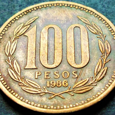 Moneda exotica 100 PESOS - CHILE, anul 1986 * cod 5139 = excelenta