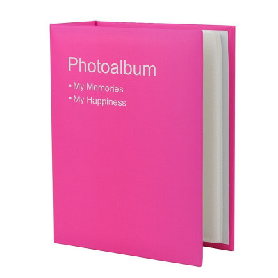 Album foto conception tip carte, format 10x15, 100 fotografii, buzunare slip-in, coperti piele ecologica culoare roz MultiMark GlobalProd foto