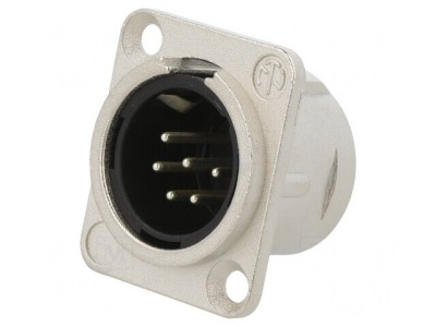 Conector XLR Tată Drept Argint 7,5A NC6MD-L-1 foto