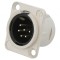 Conector XLR Tată Drept Argint 7,5A NC6MD-L-1