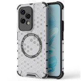 Husa transparenta Honor 200 Lite Techsuit HoneyComb Shield MagSafe, alb