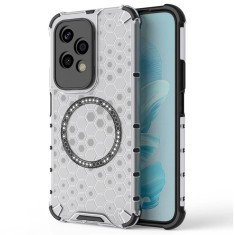 Husa transparenta Honor 200 Lite Techsuit HoneyComb Shield MagSafe, alb foto